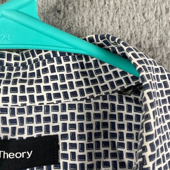Theory Button Up Shirt Men's Medium Geometric Print Preppy Causal Formal Outdoor - Picture 6 of 10